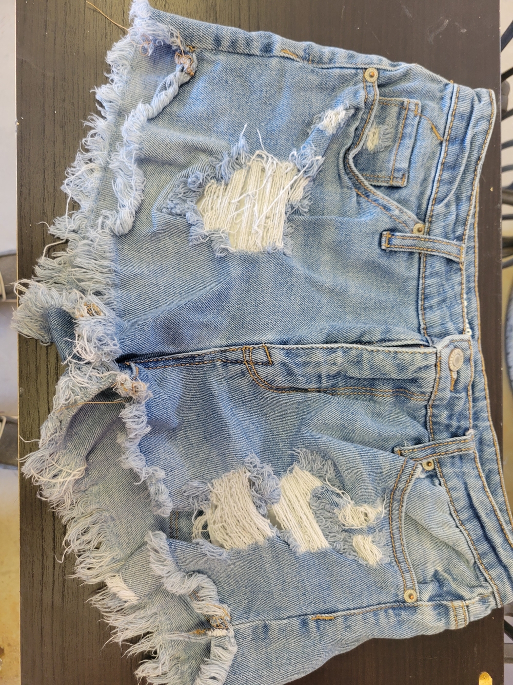 Mossimo Supply Co. Light Blue Distressed Frayed Denim Shorts